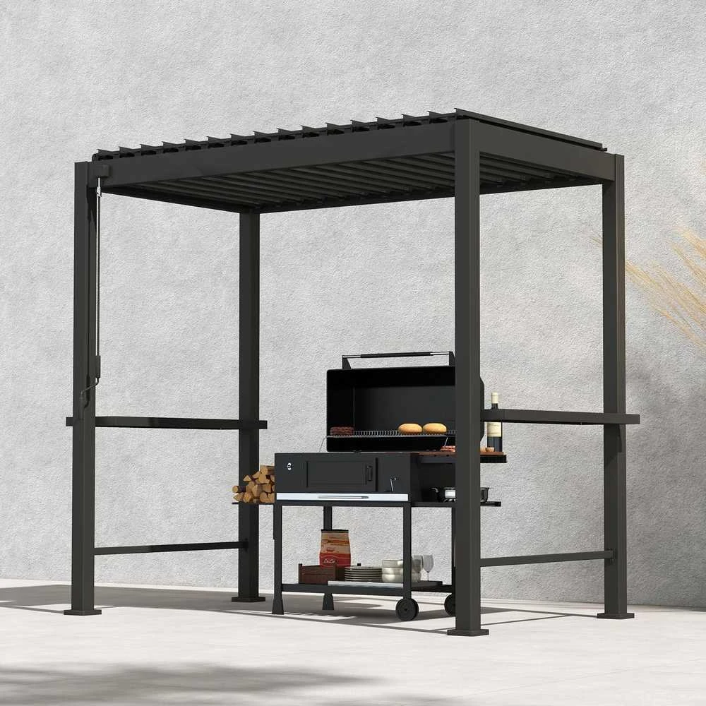 Home4You Gazebo MIRADOR BBQ-88 2,55x1,5m, dark pilkas