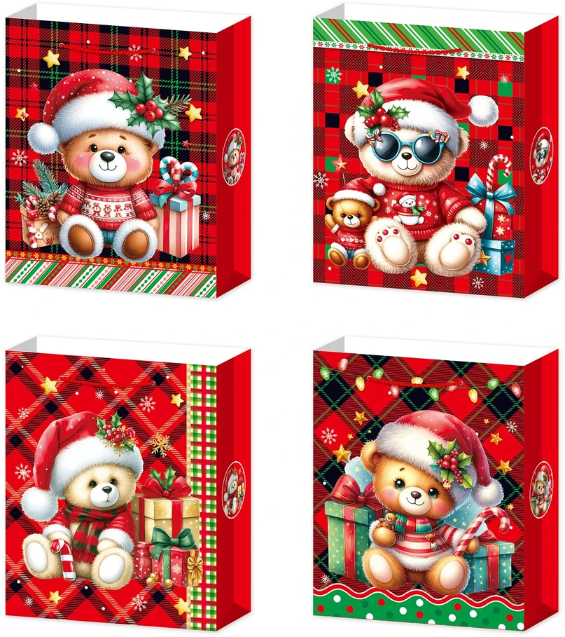 Lova Home4You Dovanų maišelis „XMAS TEDDY L“, 31x40x12 cm, įvairių spalvų