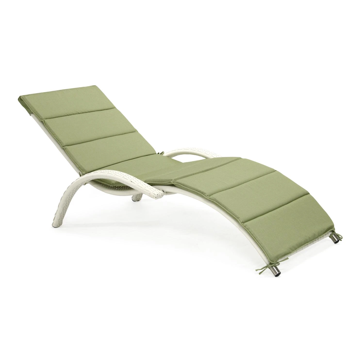 Home4You Gultas MERIDIAN, 180x75xH73cm, rėmas: aliumininis su plastikinių vytelių apdaila, spalva: balta