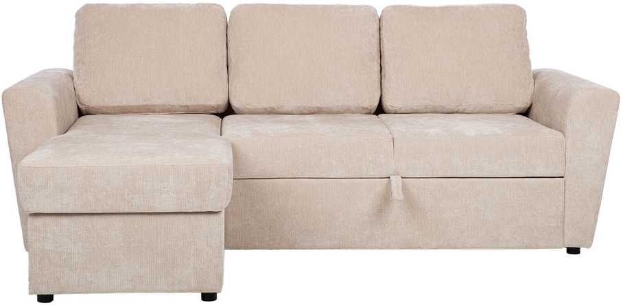 Home4You Kampinė sofa-lova INGA, smėlio spalvos