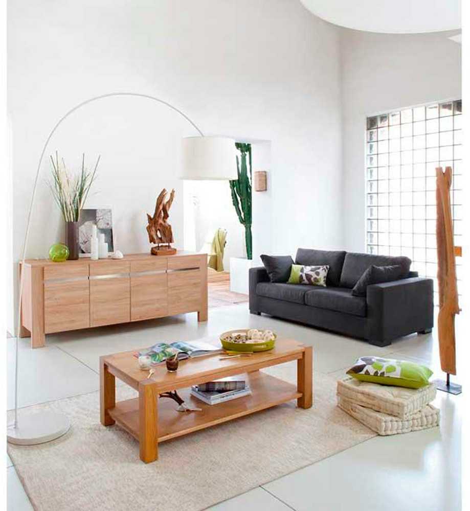 Home4You Kavos staliukas CHICAGO NEW, 110x65x43 cm, mediena: ąžuolo lukštas, spalva: natūrali