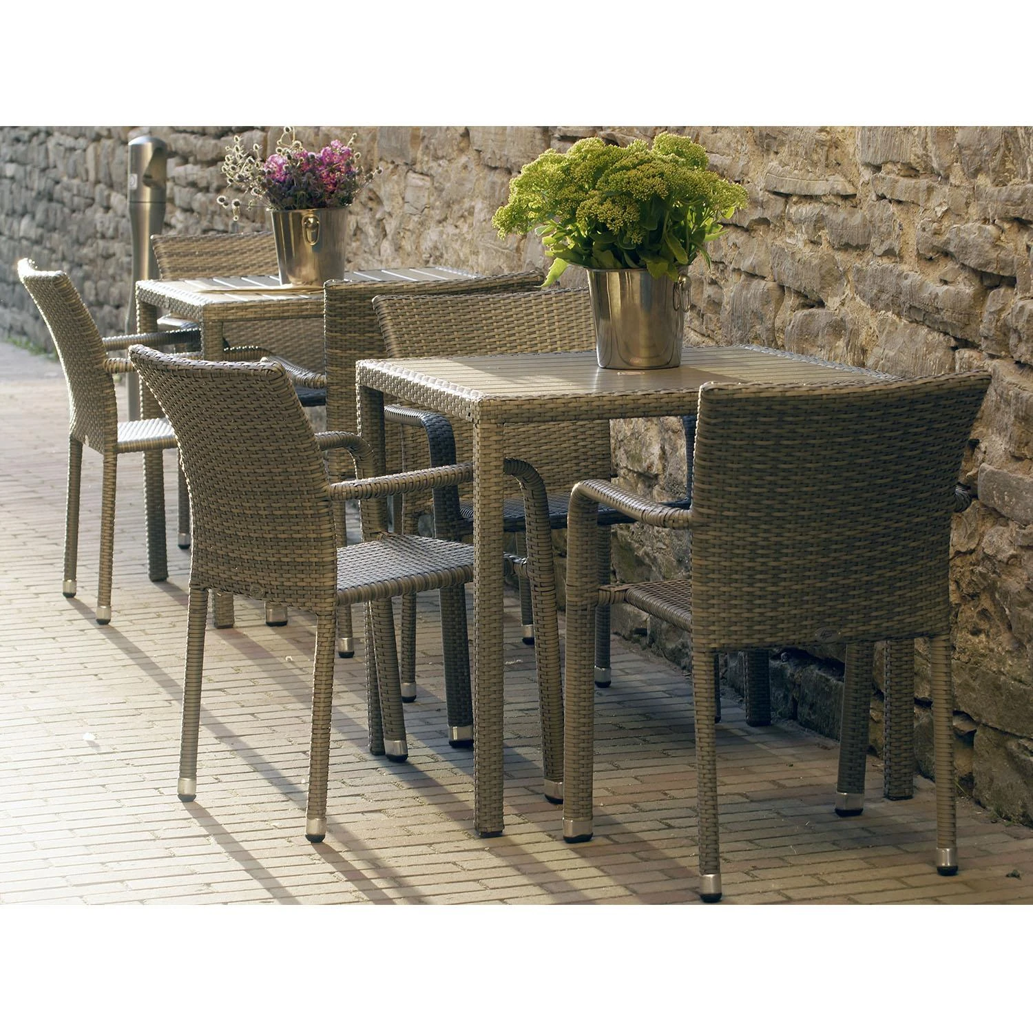 Home4You Kėdė LARACHE 57x61xH83cm, rėmas: aliuminis su plastikine vytele, spalva: pilka