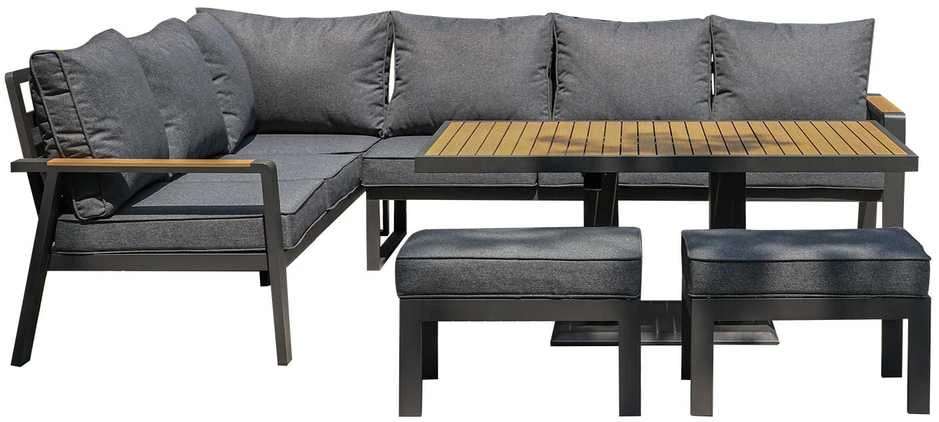 Lauko baldų komplektas Sodo baldų komplektas PARKER 5-parts, pilkas