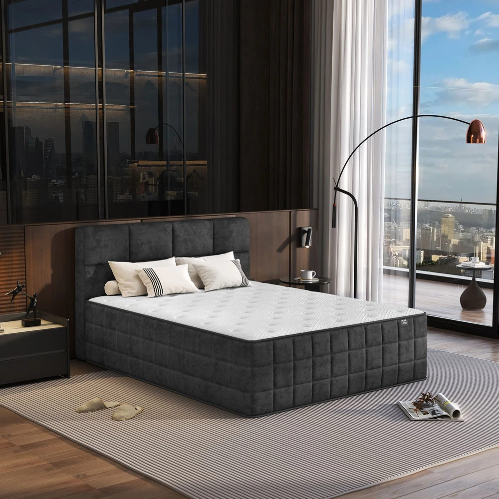 „Continental“ lova „EVENING ZONE“, 160 × 200 cm, tamsiai pilkos spalvos