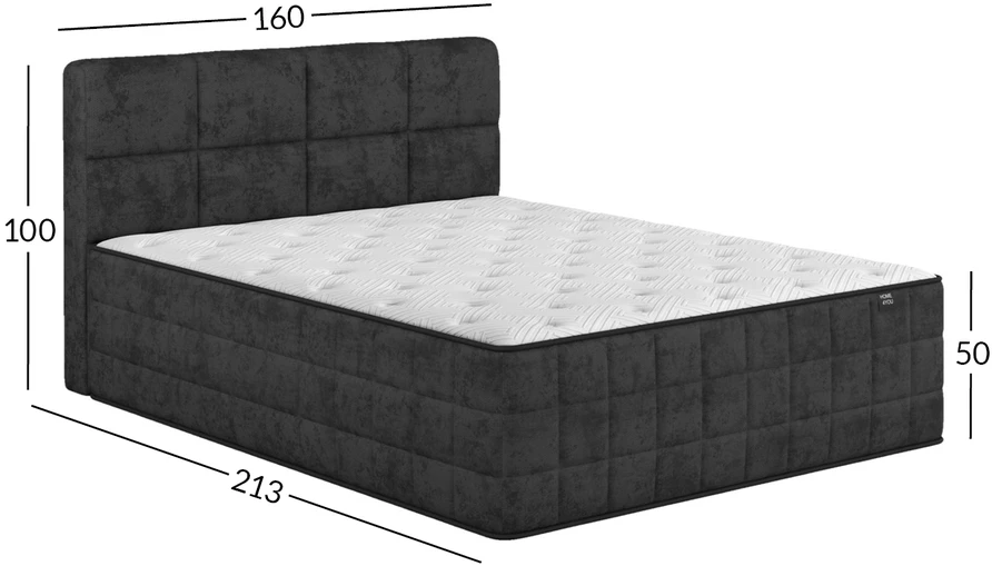 „Continental“ lova „EVENING ZONE“, 160 × 200 cm, tamsiai pilkos spalvos