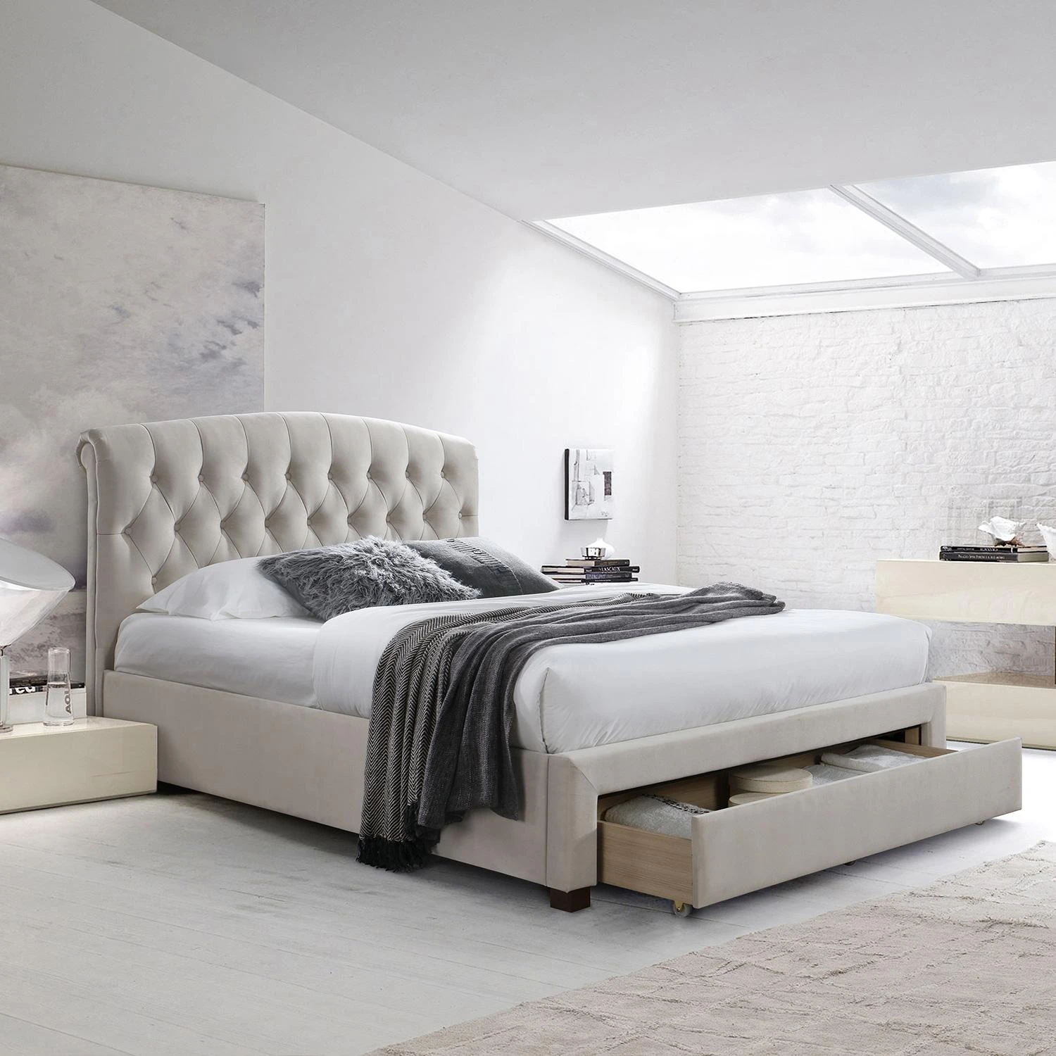 Home4You Lova NATALIA su čiužiniu HARMONY TOP 160x200cm Šampano spalva