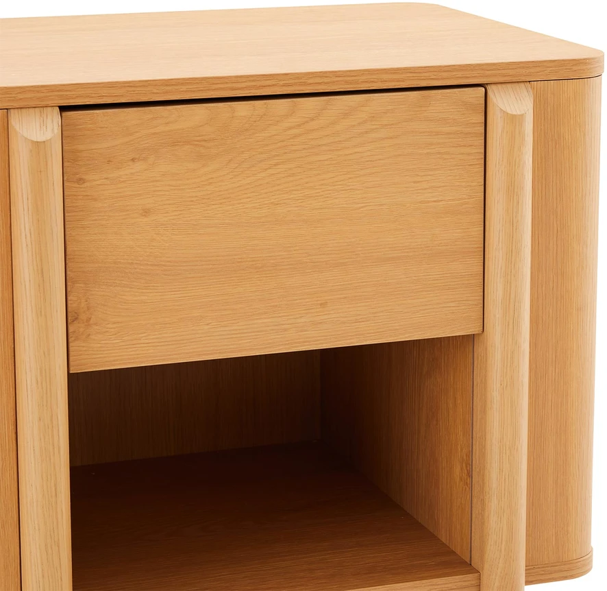 Lova Home4You Naktinis staliukas MORBEN 55x42xA60cm, melaminas su ąžuolo dekoru