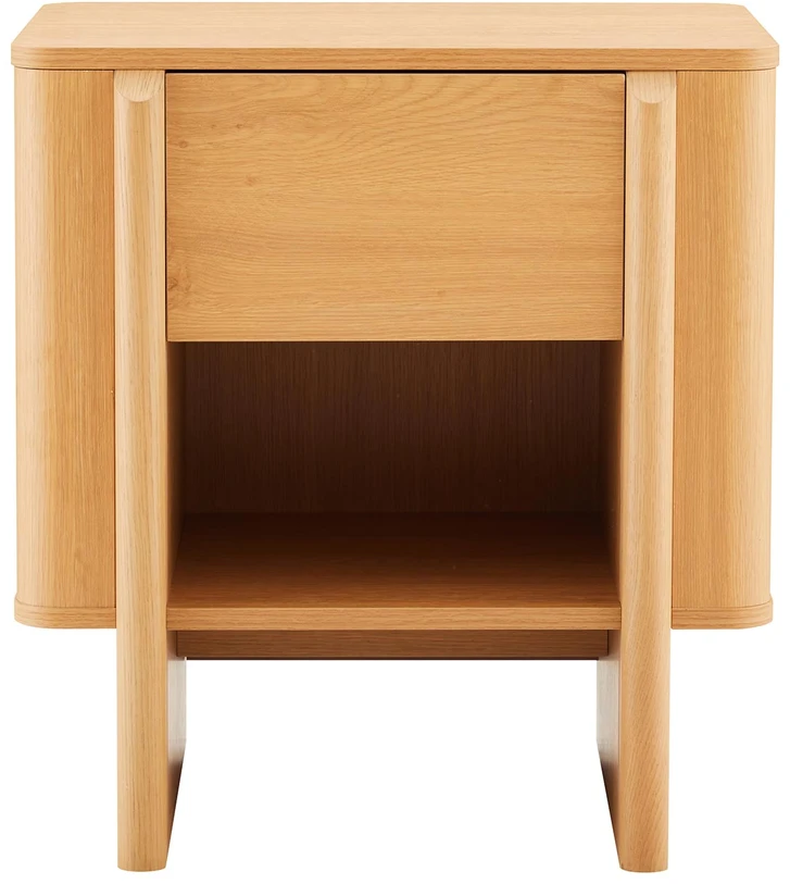 Lova Home4You Naktinis staliukas MORBEN 55x42xA60cm, melaminas su ąžuolo dekoru