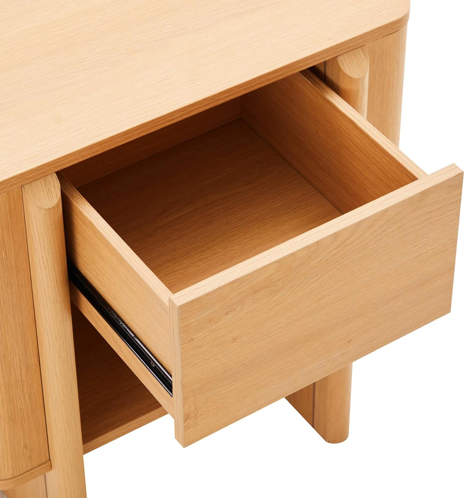 Lova Home4You Naktinis staliukas MORBEN 55x42xA60cm, melaminas su ąžuolo dekoru