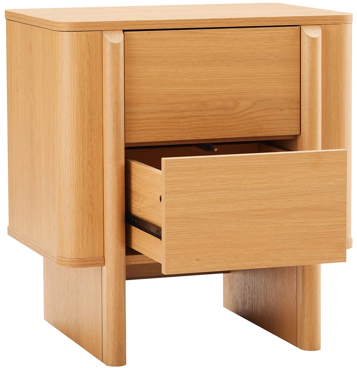 Lova Home4You Naktinis staliukas MORBEN 55x42xA60cm, melaminas su ąžuolo dekoru