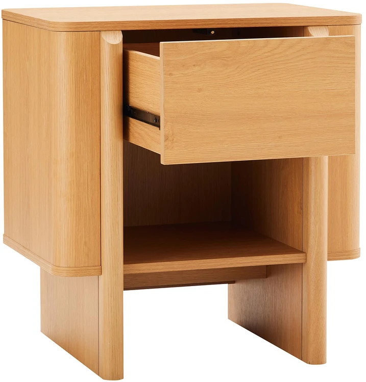 Lova Home4You Naktinis staliukas MORBEN 55x42xA60cm, melaminas su ąžuolo dekoru