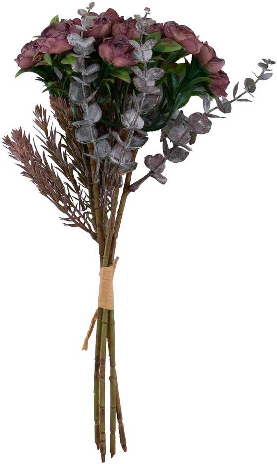 Dirbtinė gėlė „FLOWERLY“, 26 cm, puokštė iš 4 rožių, įvairių spalvų