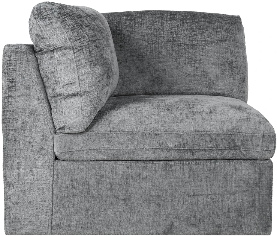 Fotelis Home4You Modulinė sofa SAMOA, vienvietė, kampinė dalis, pilka