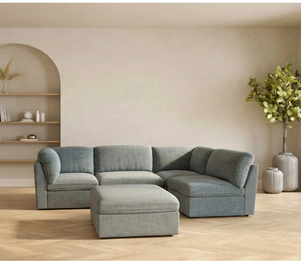 Lova Modulinė sofa „SAMOA“, 5 dalių, vandenyno žalios spalvos