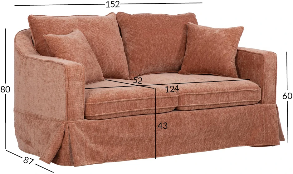 Dvivietė sofa „SIENNA“, oranžinė