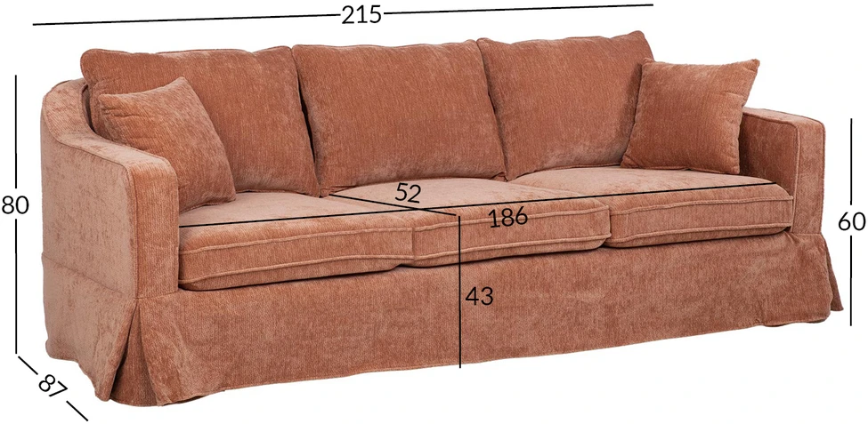 3-vietė sofa „SIENNA“, oranžinė