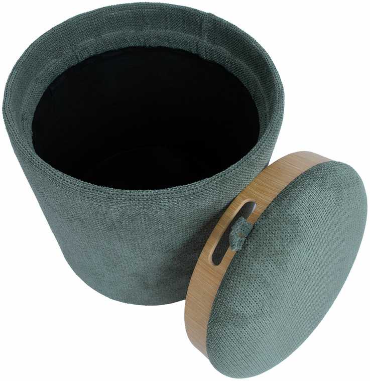 Otomanas / stalas HIRO D34,5xH37cm, žalios spalvos, su dėže ir dėklu