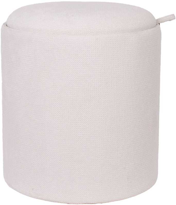Pufas/staliukas HIRO, D39xA44cm, baltas, su daiktadėže ir padėklu