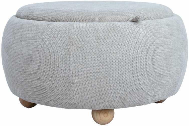 Otomanas / stalas HIRO D67xH38cm, smėlio spalvos, su daiktadėže