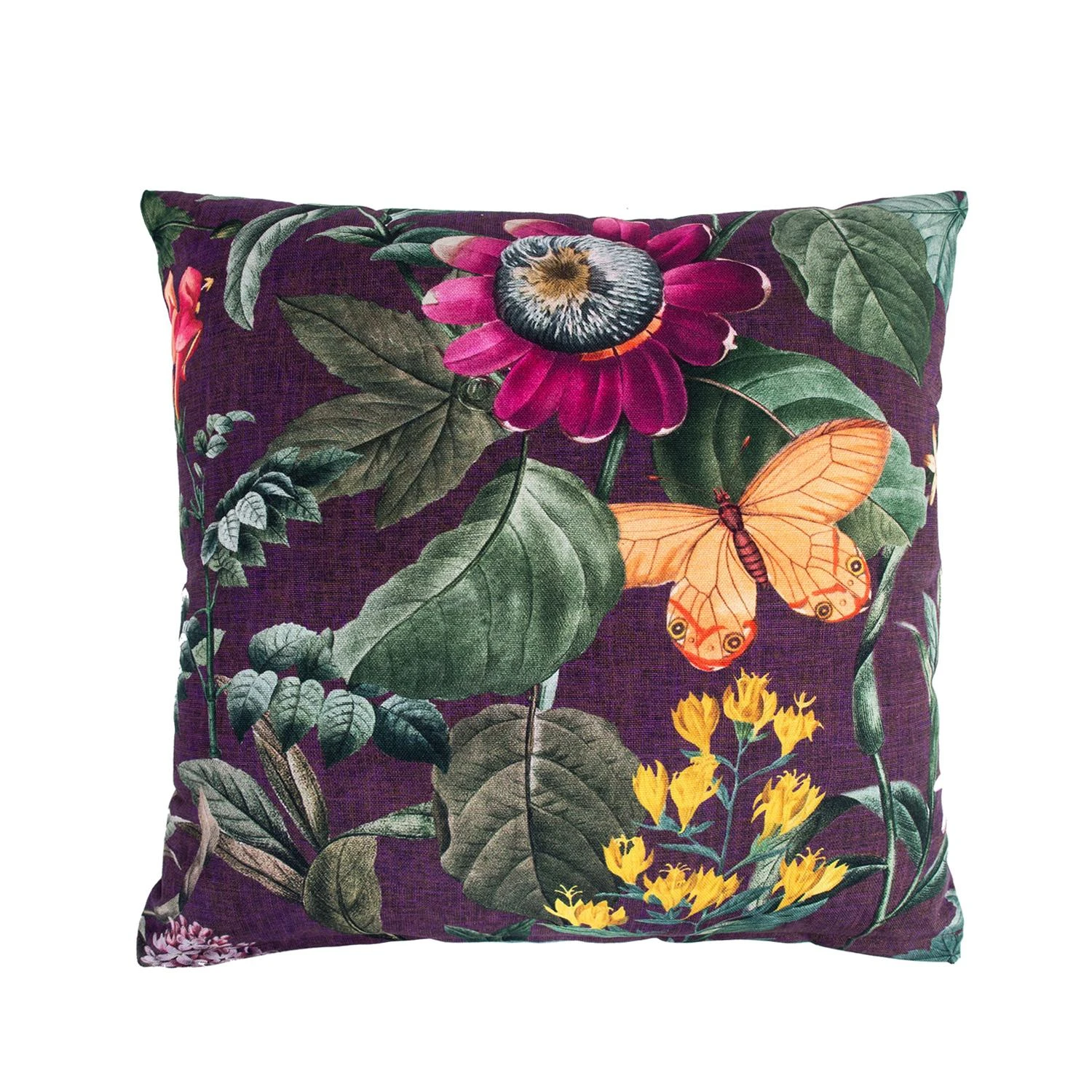Home4You Pagalvėlė AMAZONIA 45x45 cm, gėlės / violetinė, 100 % medvilnė