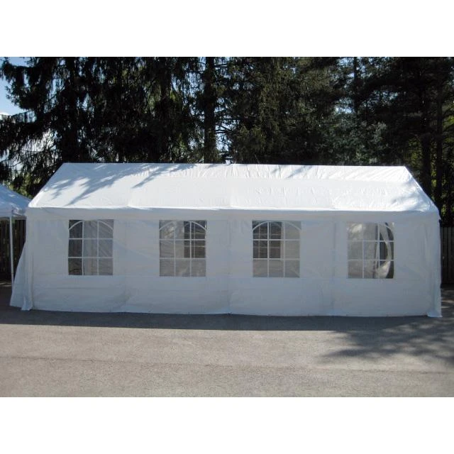 Home4You Palapinė 4x8m, rėmas: plienas, viršus: polietilenas, spalva: balta