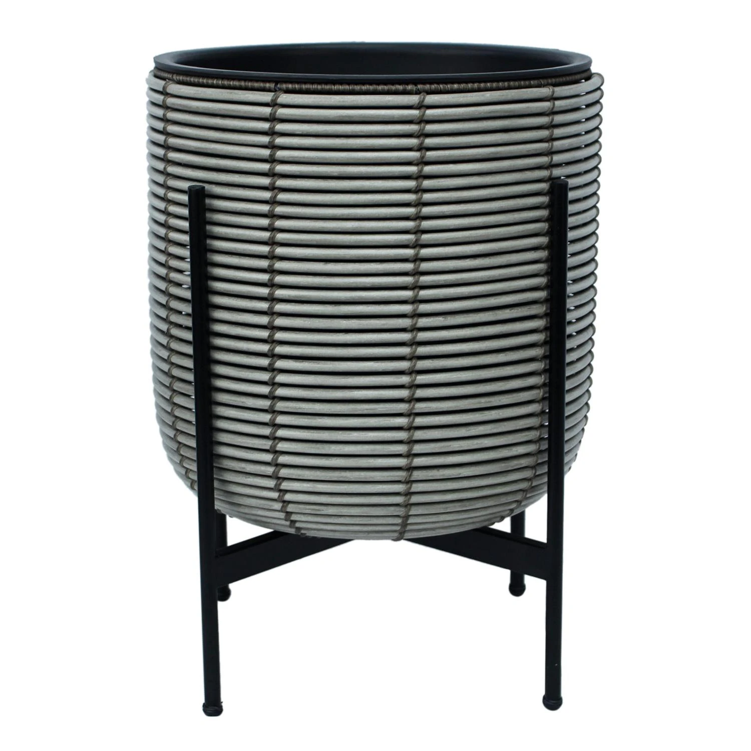 Home4You Sėjamoji WICKER su stovu 38x38xH49cm, smėlio-pilka