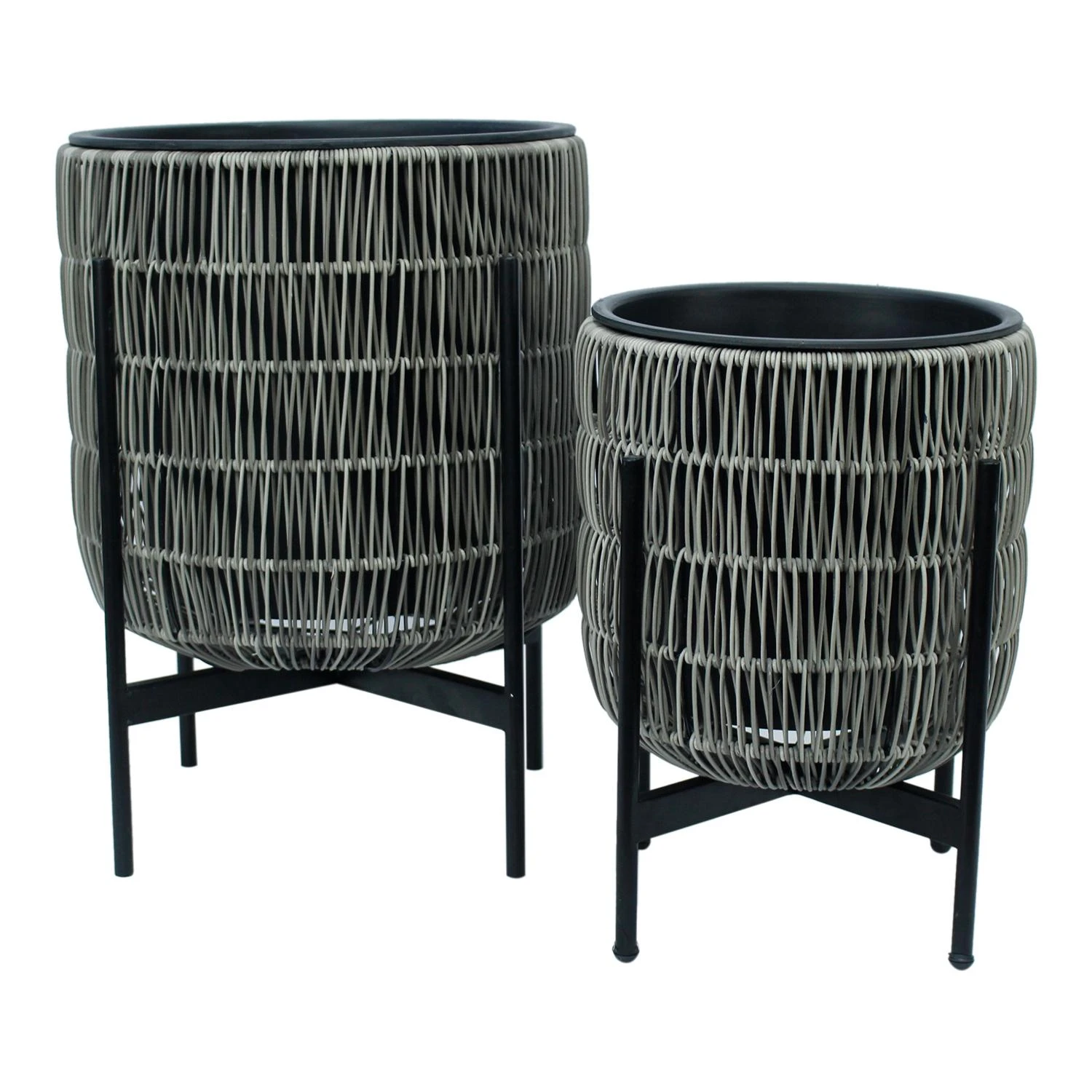 Home4You Sėjamoji WICKER su stovu 38x38xH49cm, pilka