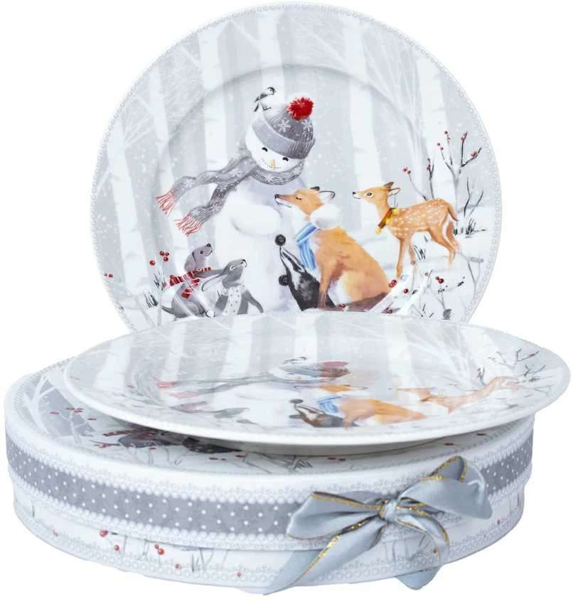 Home4You Lėkštės MIA SNOW D19cm 2vnt dovanų dėžutėje