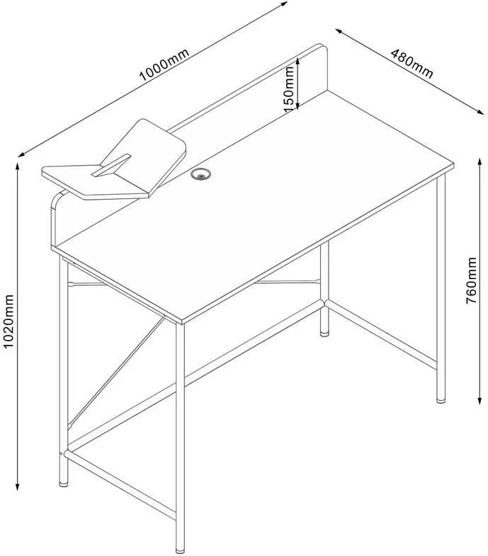 Stalo HEDVIG techninių matmenų schema