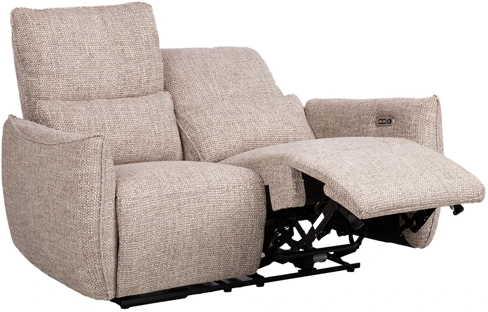 Lova 2-vietė atlošiamoji sofa „BASTIAN“ su elektriniu mechanizmu, smėlio spalvos