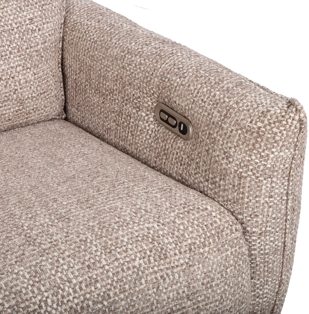 Lova 2-vietė atlošiamoji sofa „BASTIAN“ su elektriniu mechanizmu, smėlio spalvos