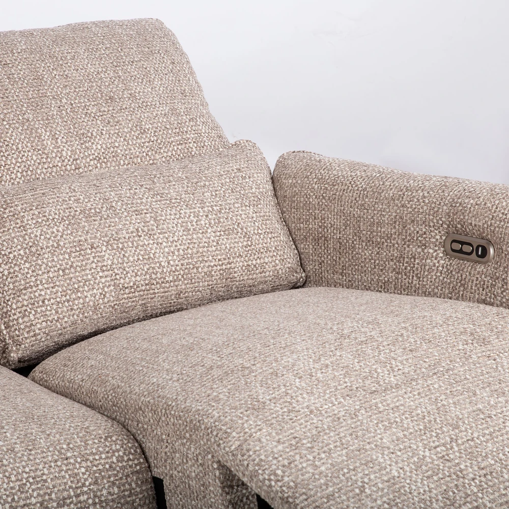 Lova 2-vietė atlošiamoji sofa „BASTIAN“ su elektriniu mechanizmu, smėlio spalvos