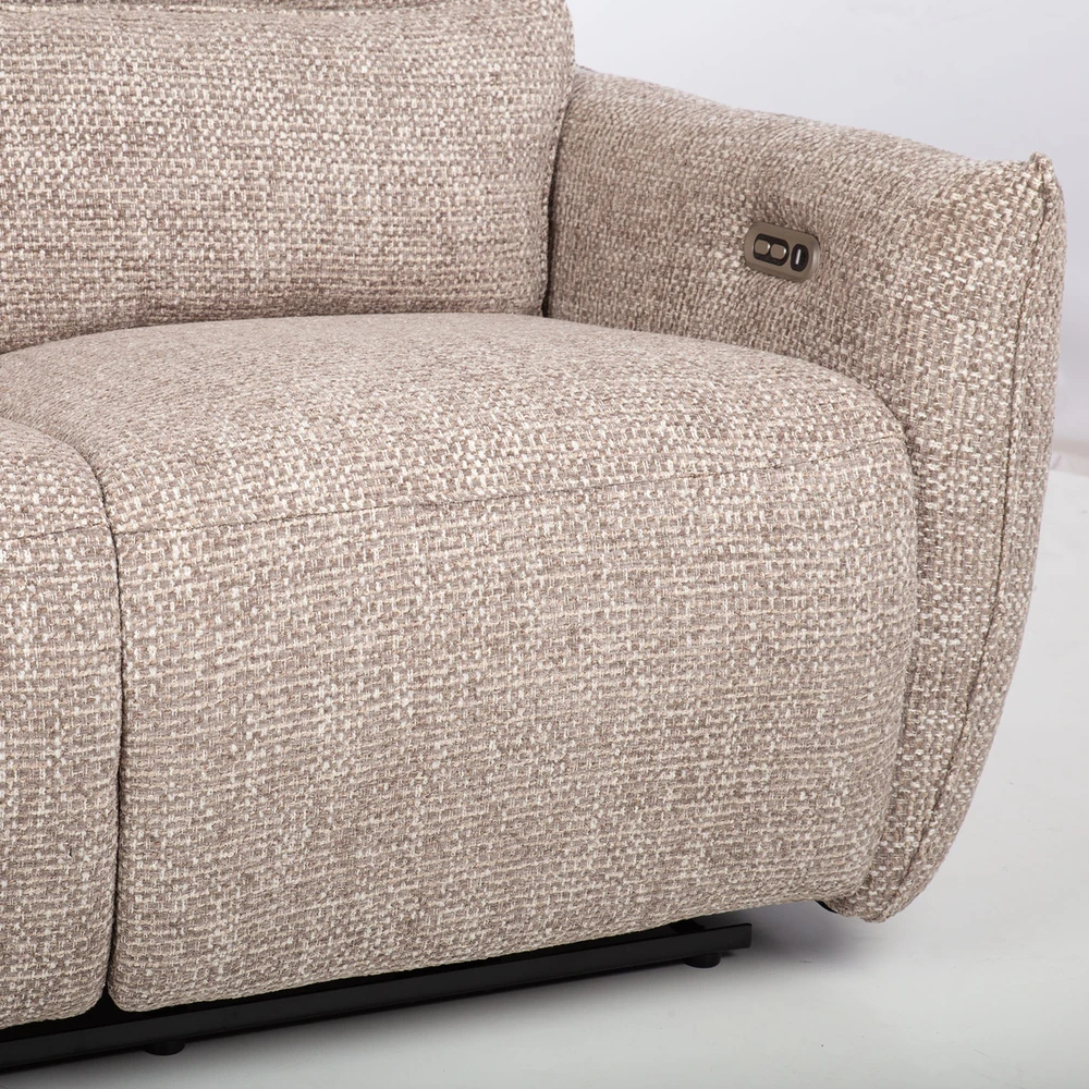Lova 2-vietė atlošiamoji sofa „BASTIAN“ su elektriniu mechanizmu, smėlio spalvos