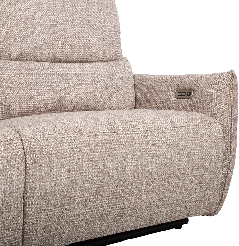 Lova 3-vietė atlošiamoji sofa „BASTIAN“ su elektriniu mechanizmu, smėlio spalvos