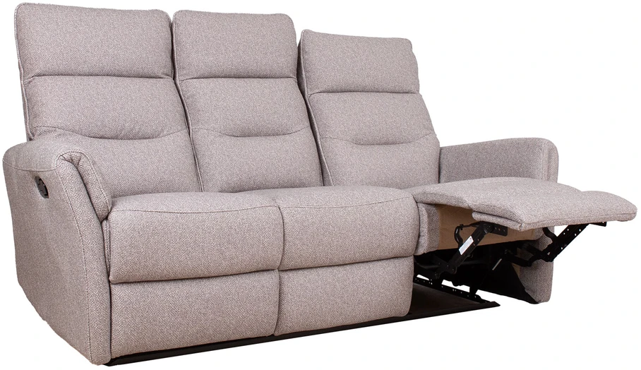 Lova 3-vietė atlošiamoji sofa „BOWERS“ su rankiniu mechanizmu, smėlio spalvos