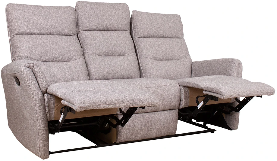Lova 3-vietė atlošiamoji sofa „BOWERS“ su rankiniu mechanizmu, smėlio spalvos
