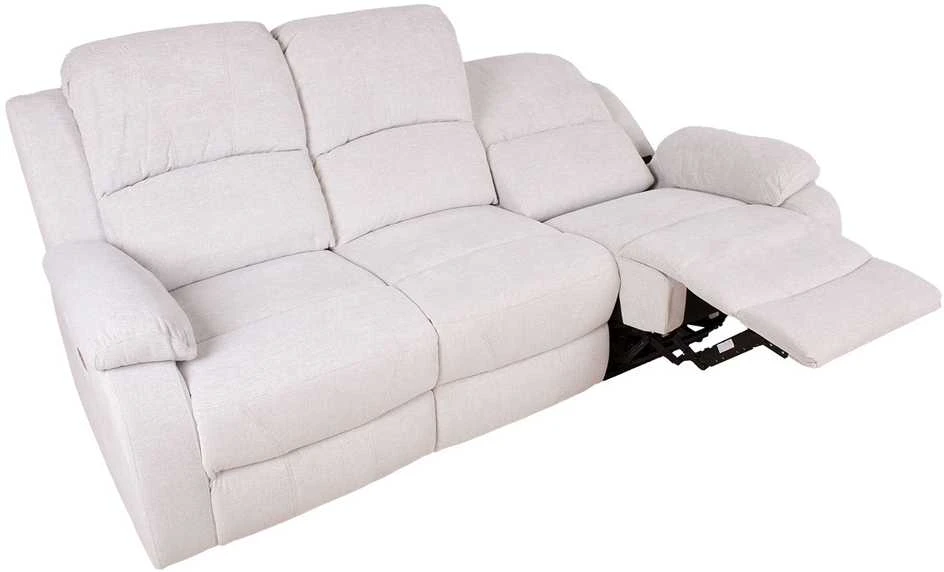 Home4You Trivietė atlošiama sofa FELICIA su elektriniu mechanizmu, natūrali balta