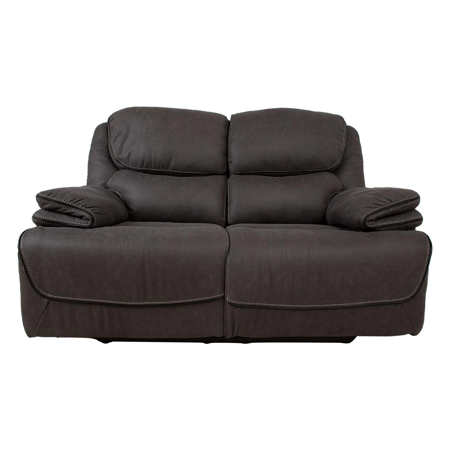 Fotelis Home4You Atlošas sofa GORDY 2-vietė su rankiniu mechanizmu, pilka