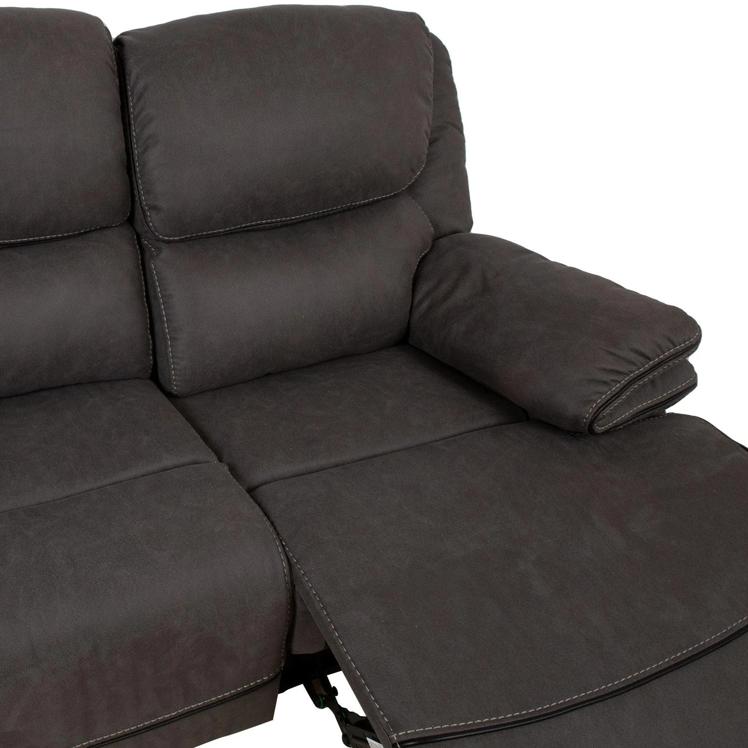 Fotelis Home4You Atlošas sofa GORDY 2-vietė su rankiniu mechanizmu, pilka