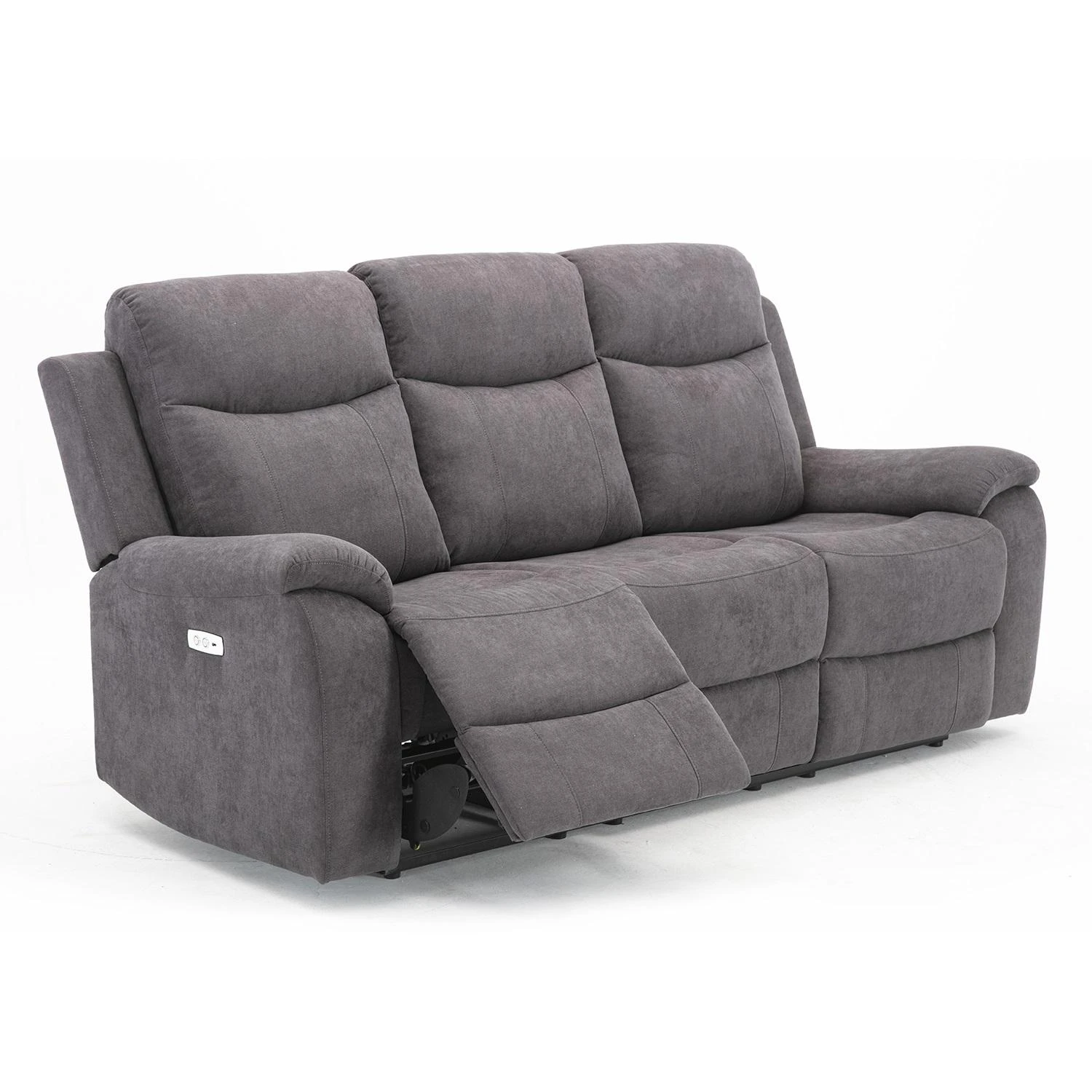 Home4You Trivietė atlošiama sofa MILO su elektriniu mechanizmu, pilka