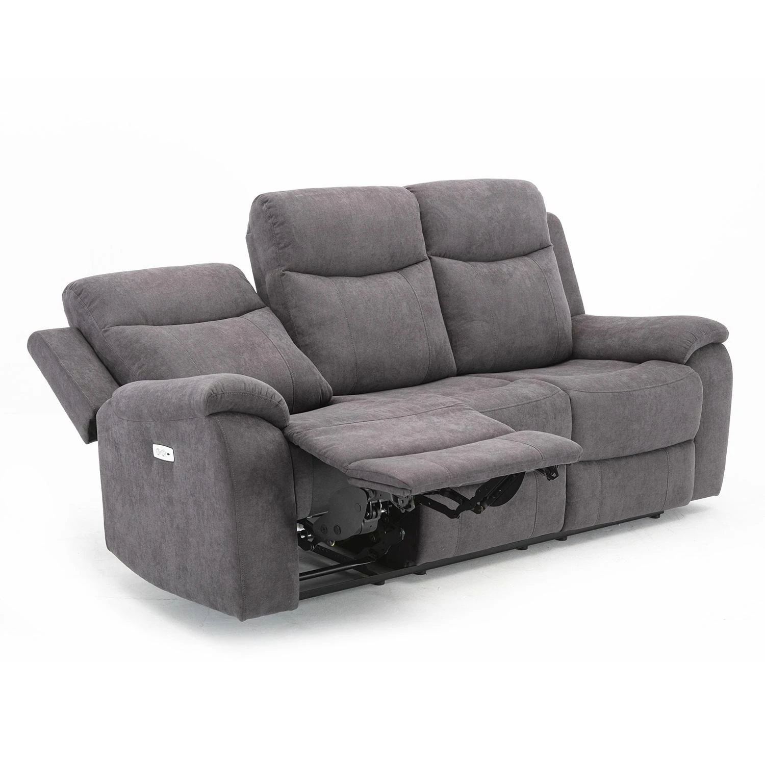 Home4You Trivietė atlošiama sofa MILO su elektriniu mechanizmu, pilka