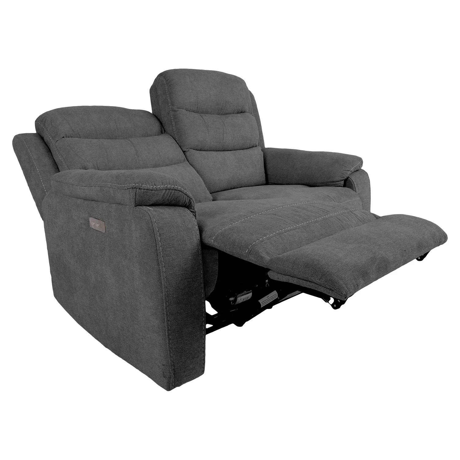 Home4You Dvivietė atlošiama sofa MIMI su elektriniu mechanizmu, pilka