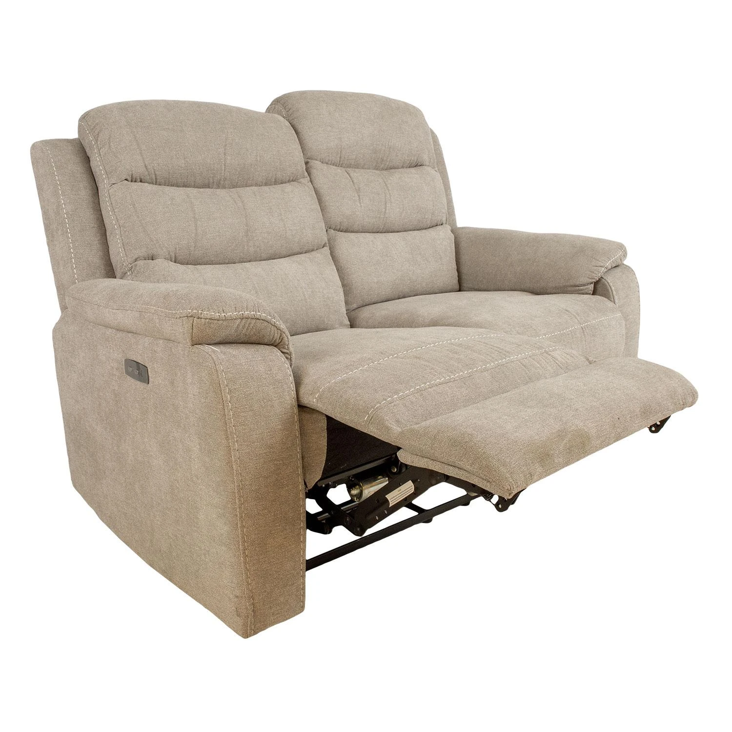 Home4You Dvivietė atlošiama sofa MIMI su elektriniu mechanizmu, šviesiai pilka