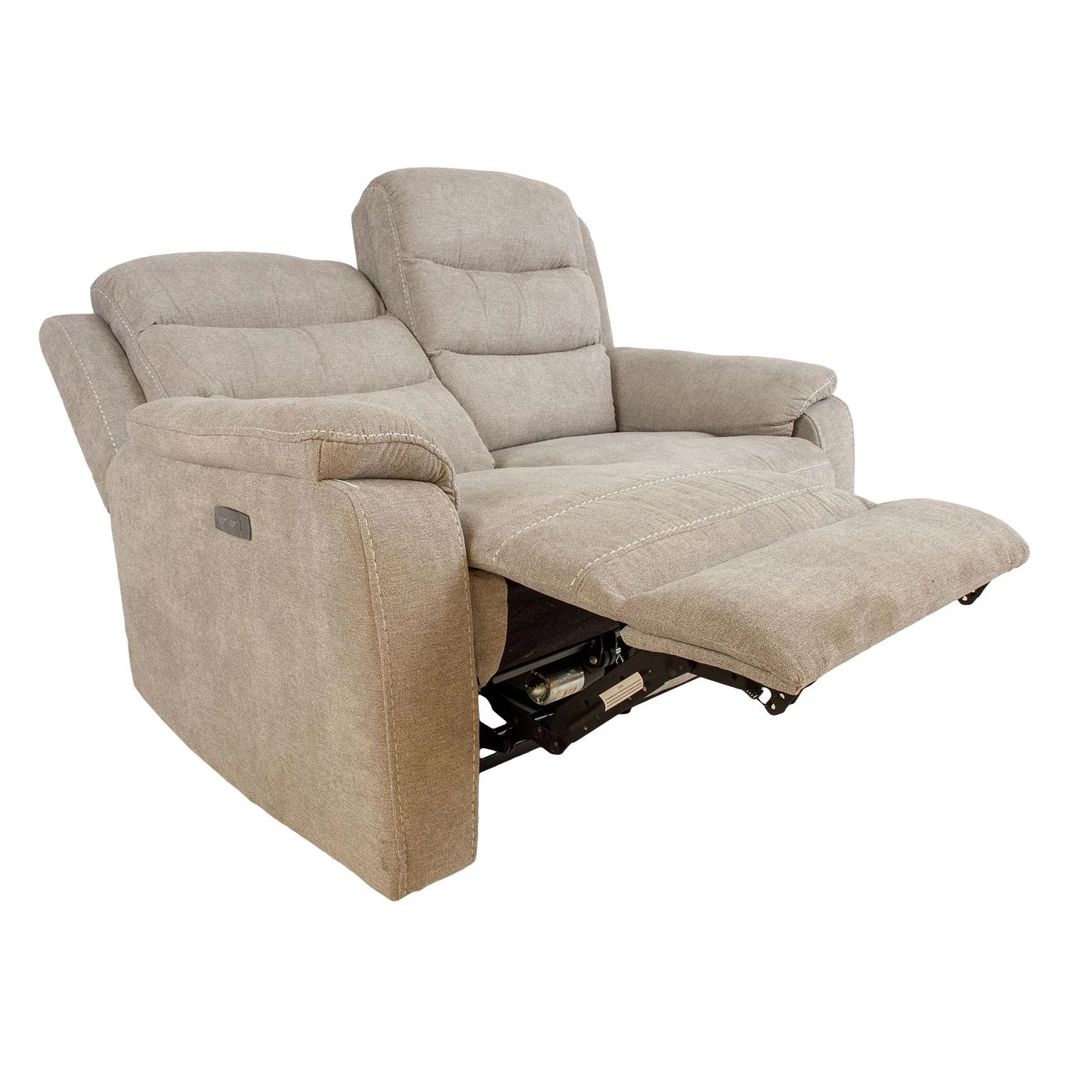 Home4You Dvivietė atlošiama sofa MIMI su elektriniu mechanizmu, šviesiai pilka