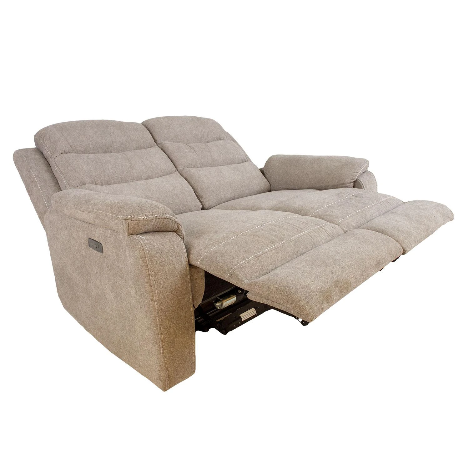 Home4You Dvivietė atlošiama sofa MIMI su elektriniu mechanizmu, šviesiai pilka