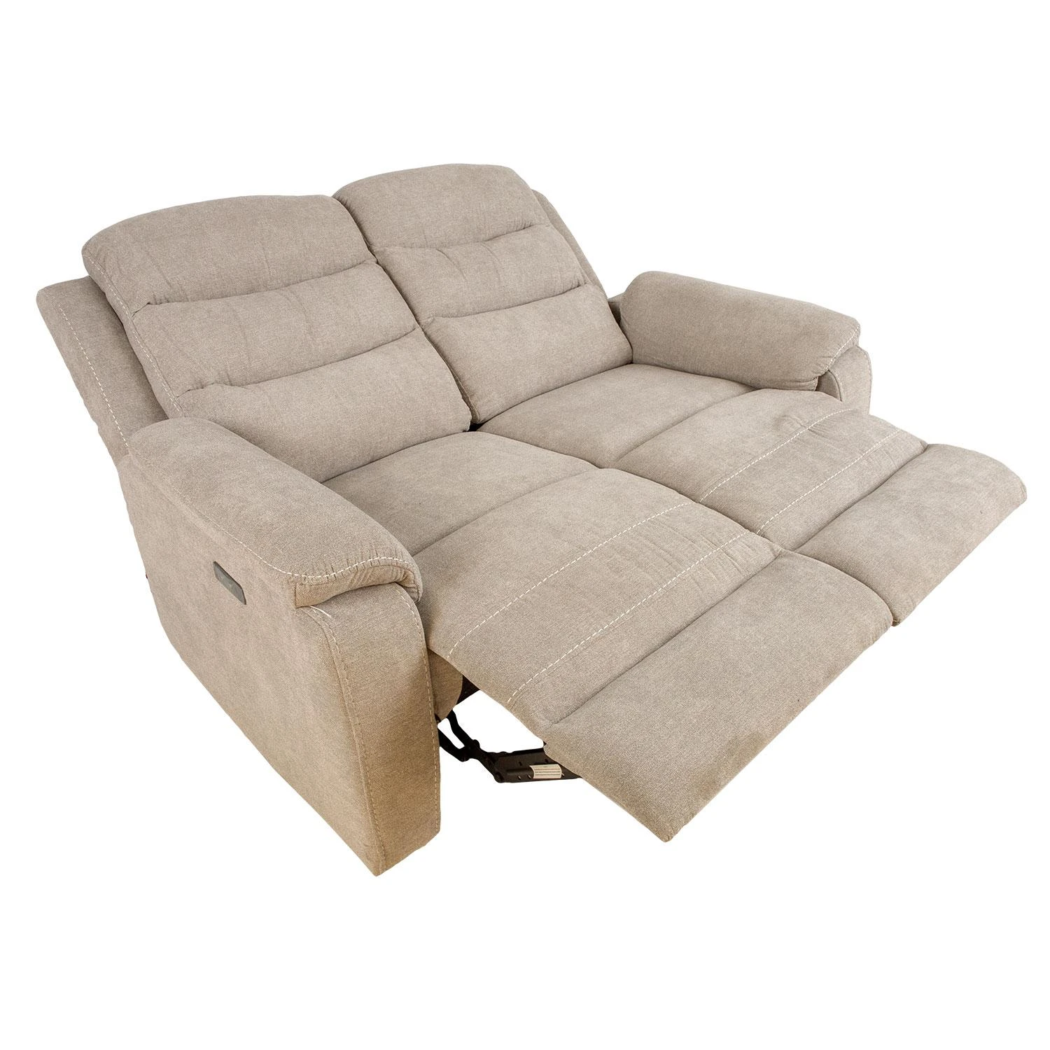 Home4You Dvivietė atlošiama sofa MIMI su elektriniu mechanizmu, šviesiai pilka