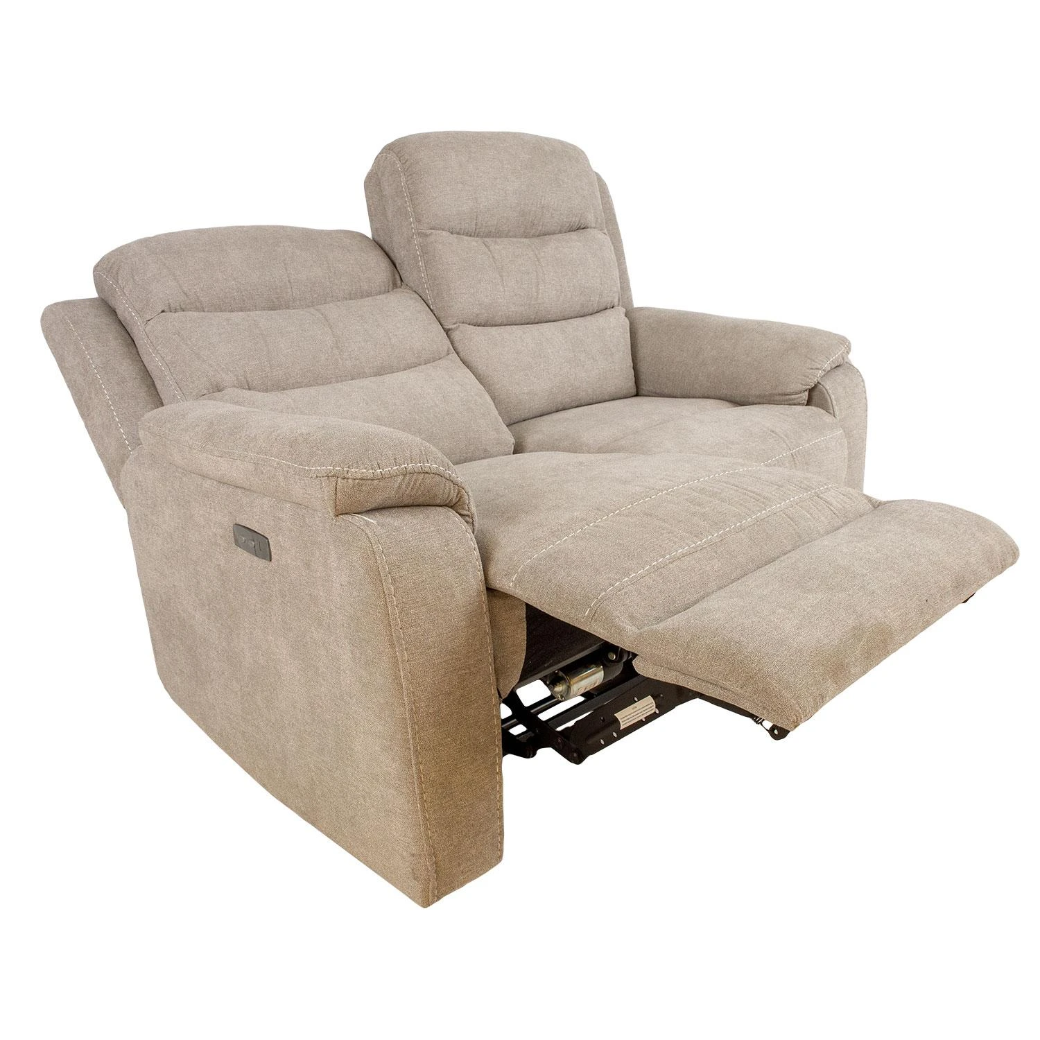 Home4You Dvivietė atlošiama sofa MIMI su elektriniu mechanizmu, šviesiai pilka