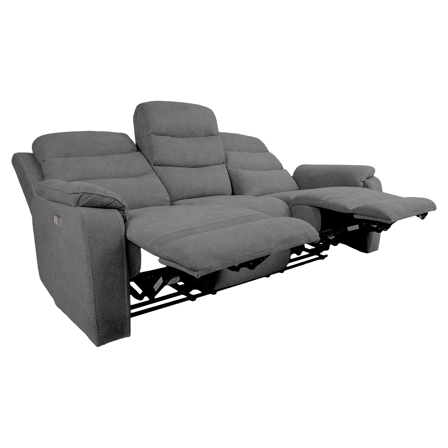 Home4You Trivietė atlošiama sofa MIMI su elektriniu mechanizmu, pilka