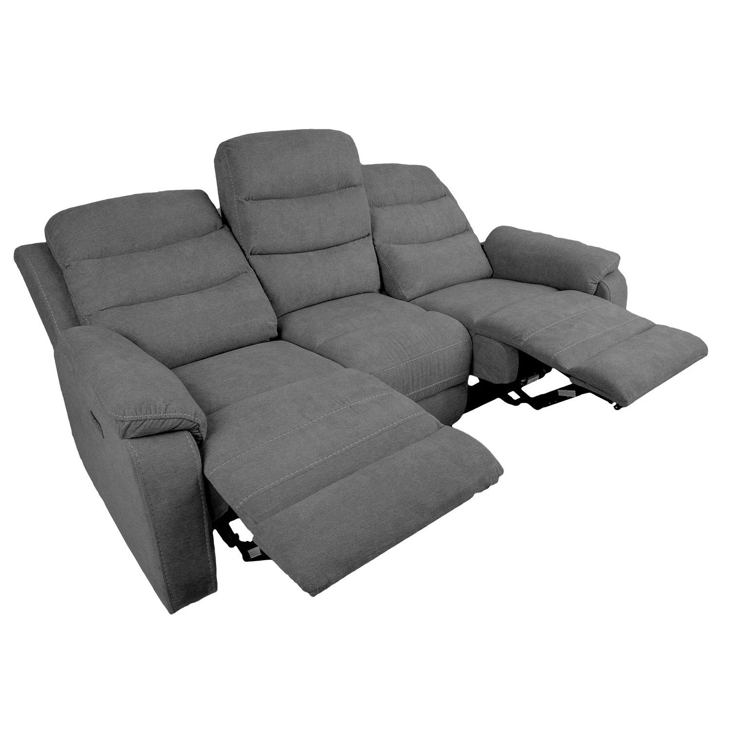 Home4You Trivietė atlošiama sofa MIMI su elektriniu mechanizmu, pilka