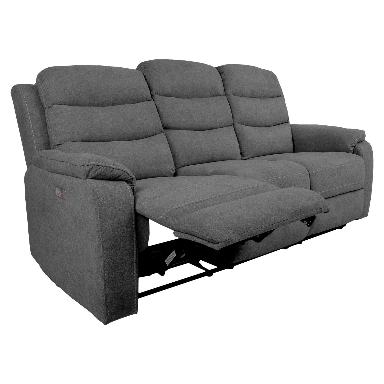 Home4You Trivietė atlošiama sofa MIMI su elektriniu mechanizmu, pilka